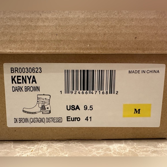 BORN NIB Brown KENYA Boots Leather Dark Brown (Castagno) Size 9.5M Distressed - Picture 5 of 14